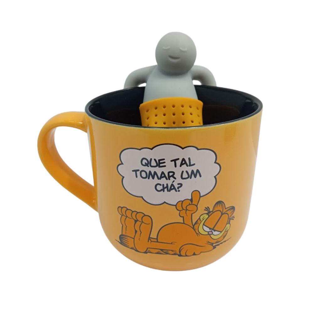 CANECA COM INFUSOR GARFIELD EM CERÂMICA 350ML REF: 10024445