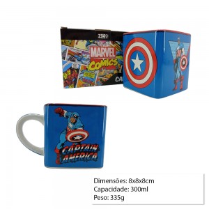 CANECA CUBO 300ML CAPITAO AMERICA REF: 10024480 CANECA CUBO 300ML CAPITAO AMERICA REF: 10024480