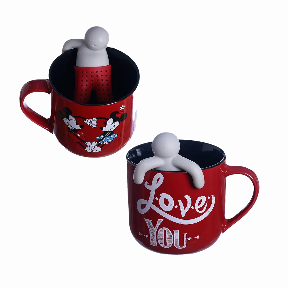 CANECA COM INFUSOR MODELO LOVE YOU EM CERÂMICA 350ML REF: 10024542