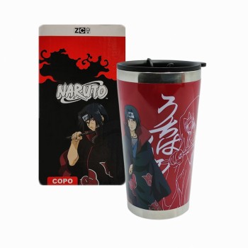 COPO DE VIAGEM MODELO ITACHI UCHIHA EM INOX 350ML REF: 10024615