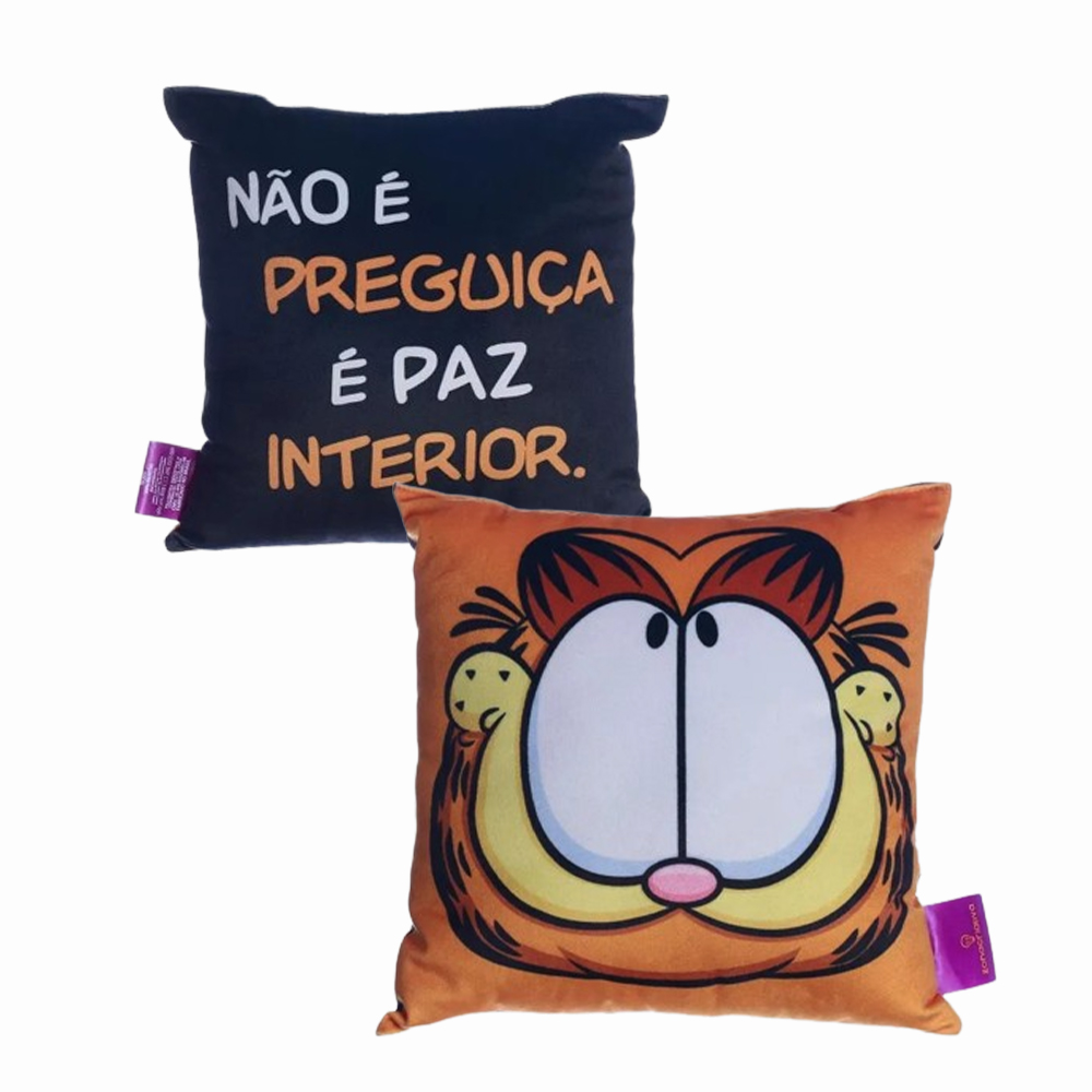 ALMOFADA MODELO GARFIELD PAZ INTERIOR EM FIBRA VELUDO REF: 10064832