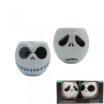 KIT SHOT 2 PEÇAS JACK SKELLIGTON EM PORCELANA 60ML REF: 10024721
