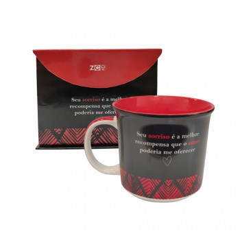 CANECA MODELO MEDIDA DO AMOR EM CERÂMICA 350ML  REF: 10024951