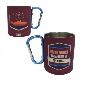 CANECA MOSQUETÃO MODELO VOCÊ ME ENSINA 300ML EM INOX  REF: 10024981 CANECA MOSQUETÃO MODELO VOCÊ ME ENSINA 300ML EM INOX  REF: 10024981