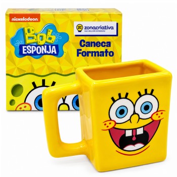 CANECA 3D MODELO BOB ESPONJA EM PORCELANA 450ML REF: 10025015