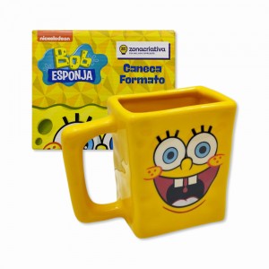 CANECA 3D MODELO BOB ESPONJA EM PORCELANA 450ML REF: 10025015