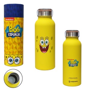 GARRAFA BUBBLE MODELO BOB ESPONJA EM INOX 500ML  REF: 10072357