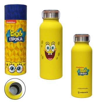 GARRAFA BUBBLE MODELO BOB ESPONJA EM INOX 500ML  REF: 10072357