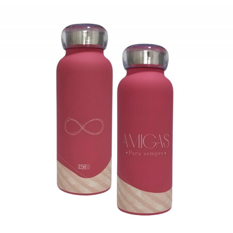 GARRAFA BUBBLE MODELO AMIGAS PARA SEMPRE 500ML EM INOX  REF: 10072359 
