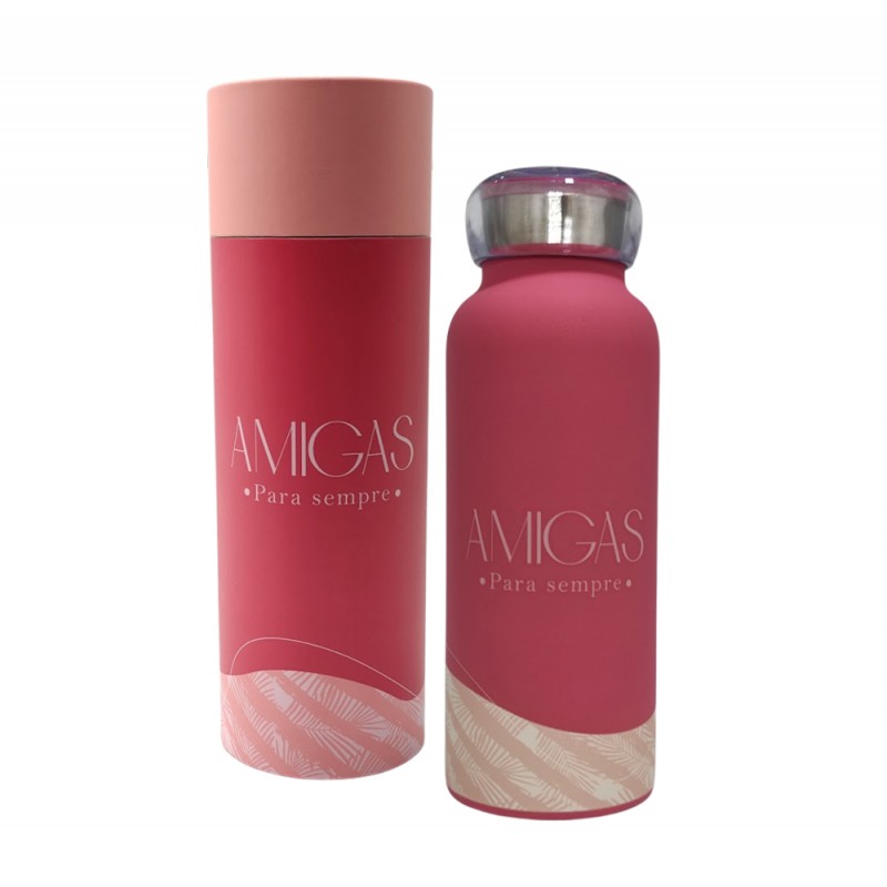 GARRAFA BUBBLE MODELO AMIGAS PARA SEMPRE 500ML EM INOX  REF: 10072359 
