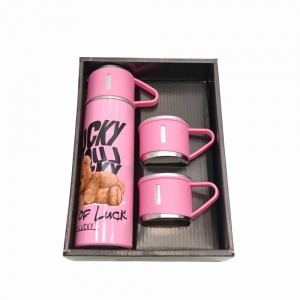 KIT GARRAFA ISOTÉRMICA MODELO URSINHOS COM 3 CANECAS EM INOX 500ML  REF: GDR1015 KIT GARRAFA ISOTÉRMICA MODELO URSINHOS COM 3 CANECAS EM INOX 500ML  REF: GDR1015