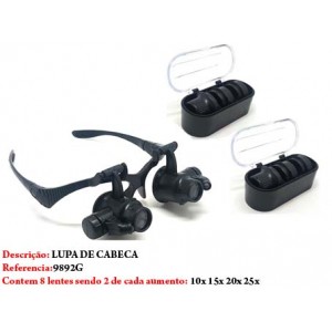 LUPA DE CABEÇA C/8 LENTE EM ACRÍLICOS 