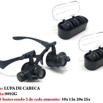 LUPA DE CABEÇA C/8 LENTE EM ACRÍLICOS 