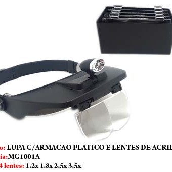 LUPA DE CABEÇA C/4 LENTES EM ACRÍLICOS COM AUMENTO: 1.2X1.8X2.5X3.5X, LUPA DE CABEÇA C/4 LENTES EM ACRÍLICOS COM AUMENTO: 1.2X1.8X2.5X3.5X,