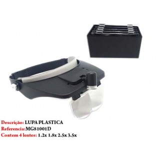 LUPA DE CABEÇA C/4 LENTES EM ACRÍLICO 
