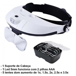LUPA PLASTICA C/SUPORTE DE CABECA LUPA PLASTICA C/SUPORTE DE CABECA