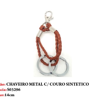 CHAVEIRO EM COURO SINTÉTICO. TAM:14cm