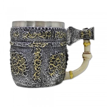 CANECA MEDIEVAL MODELO CAVEIRA EM RESINA 400ML REF: 439B