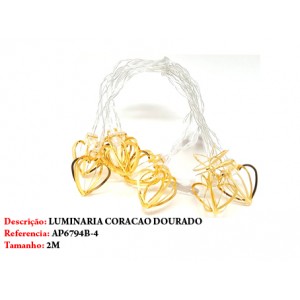 LUMINÁRIA DE CORAÇÃO EM FIO. TAM:2M