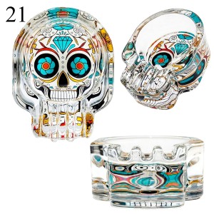 CINZEIRO DE MESA MODELO CAVEIRA EM VIDRO REF: G08