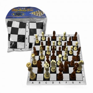 JOGO XADREZ 32 PEÇAS EM MADEIRA COM BASE PLÁSTICA REF: 2312B