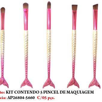 KIT DE PINCEL C/5 PÇS MODELO: SEREIA.