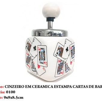 CINZEIRO EM CERÂMICA CARTAS REF: 0100 CINZEIRO EM CERÂMICA CARTAS REF: 0100