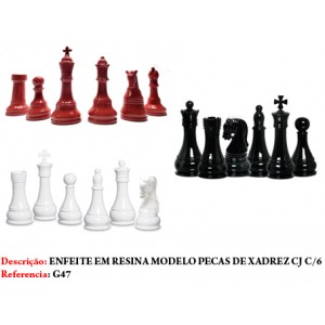 KIT C/6 PEÇAS DE XADREZ. 