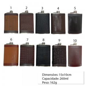 CANTIL DE BOLSO PARA BEBIDA EM METAL 260ML / 9OZ REF: BP9