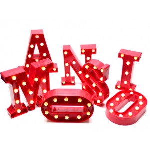 LUMINÁRIA LED DECORATIVA LETRA VERMELHA EM PLÁSTICO REF: AP6092RD