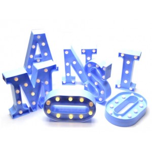LUMINÁRIA LED DECORATIVA LETRA AZUL EM PLÁSTICO REF: AP6092-3BL