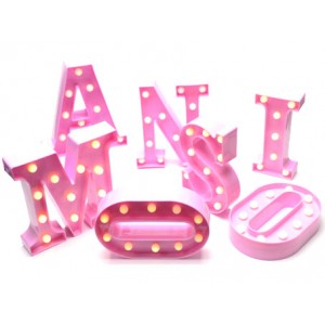 LUMINÁRIA LED DECORATIVA LETRA ROSA EM PLÁSTICO REF: AP6092-5PK