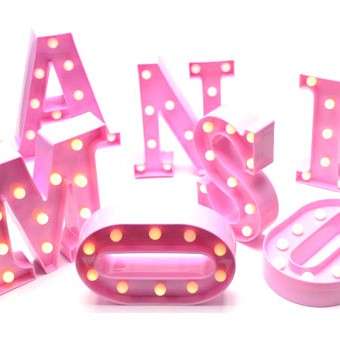 LUMINÁRIA LED DECORATIVA LETRA ROSA EM PLÁSTICO REF: AP6092-5PK
