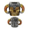 CANECA MEDIEVAL MODELO CAVEIRA COM CHIFRES DE RESINA 450ML REF: 959B