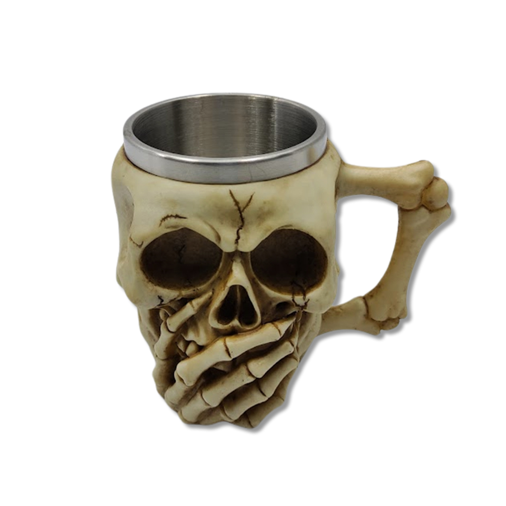 CANECA MEDIEVAL MODELO CAVEIRA EM RESINA 450ML REF: 950B