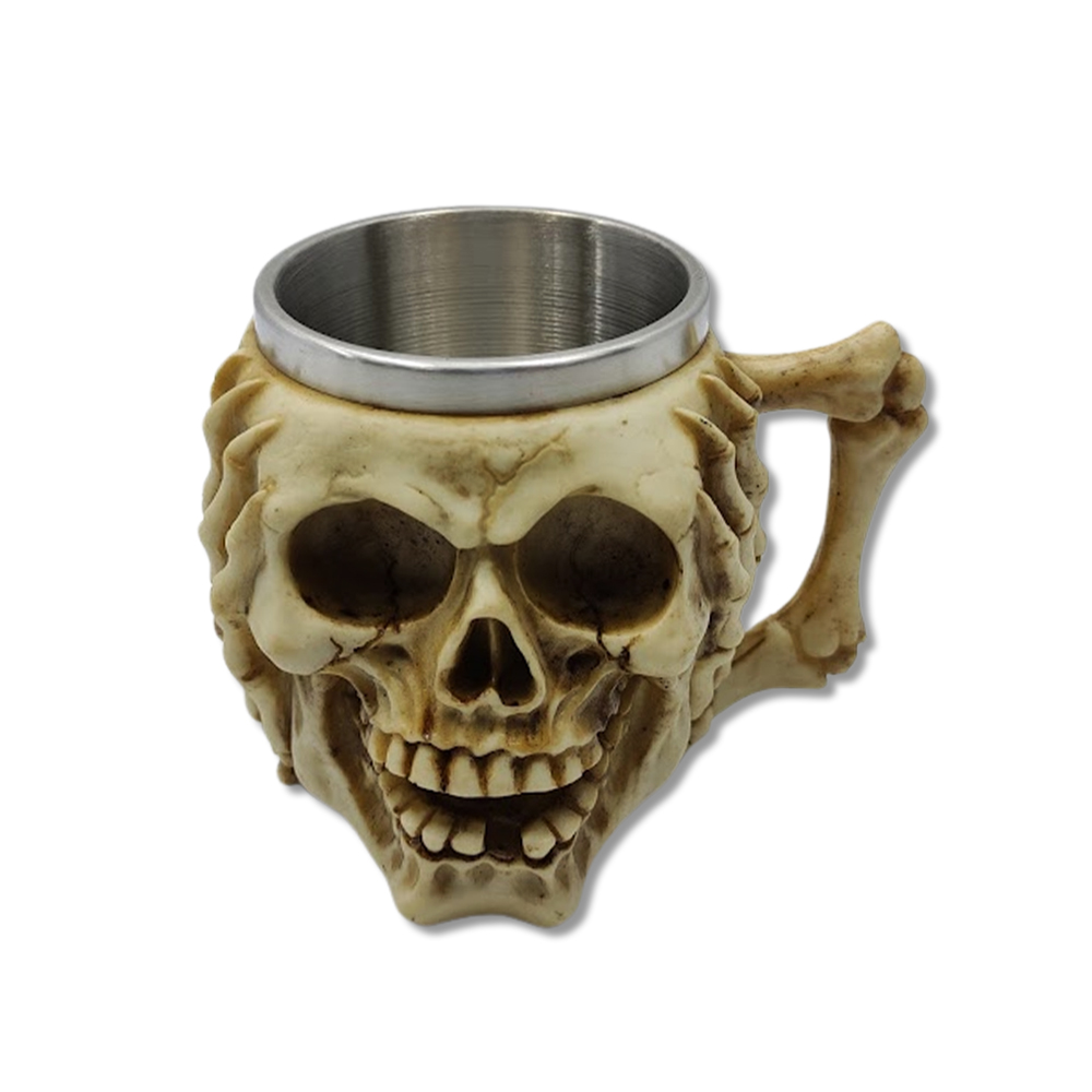 CANECA MEDIEVAL MODELO CAVEIRA EM RESINA 450ML REF: 951B