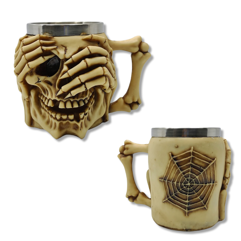 CANECA MEDIEVAL MODELO CAVEIRA EM RESINA 450ML REF: 952B