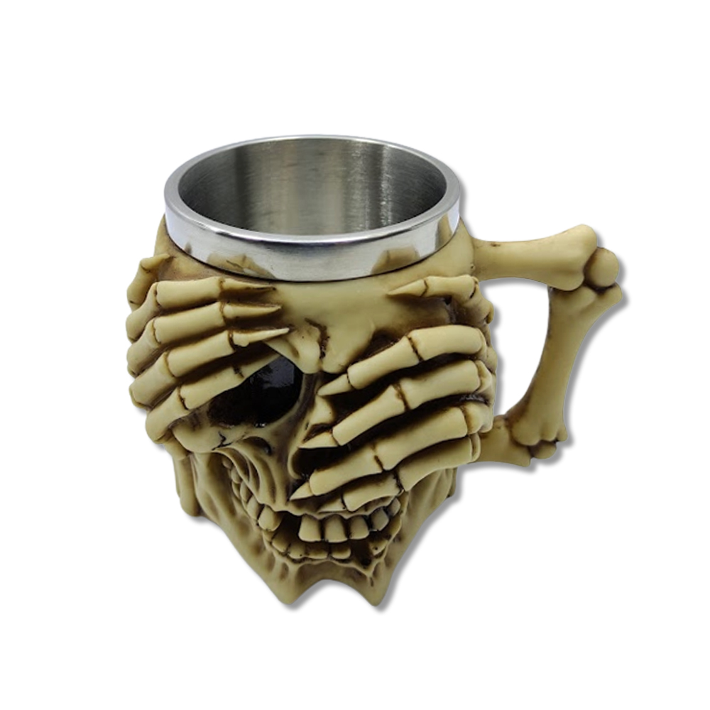 CANECA MEDIEVAL MODELO CAVEIRA EM RESINA 450ML REF: 952B