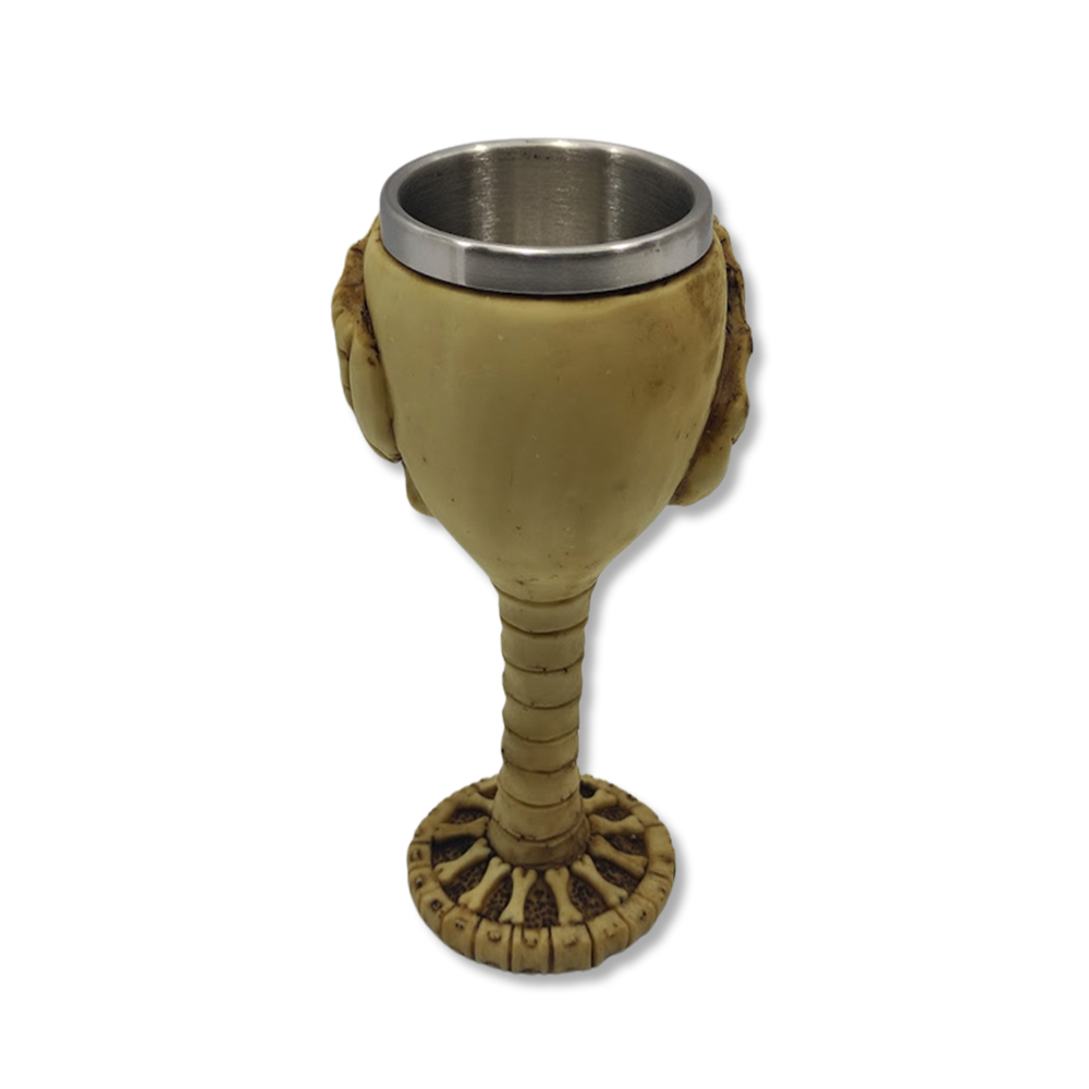 TAÇA MEDIEVAL MODELO CAVEIRA EM RESINA 150ML REF: 1601A