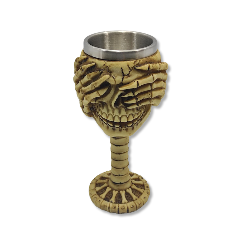 TAÇA MEDIEVAL MODELO CAVEIRA EM RESINA 150ML REF: 1601A