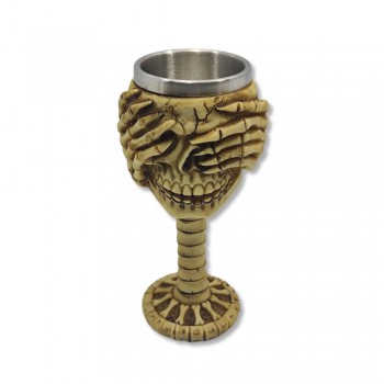TAÇA MEDIEVAL MODELO CAVEIRA EM RESINA 150ML REF: 1601A