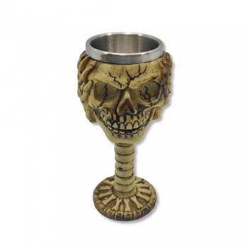 TAÇA MEDIEVAL MODELO CAVEIRA EM RESINA 150ML REF: 1602A