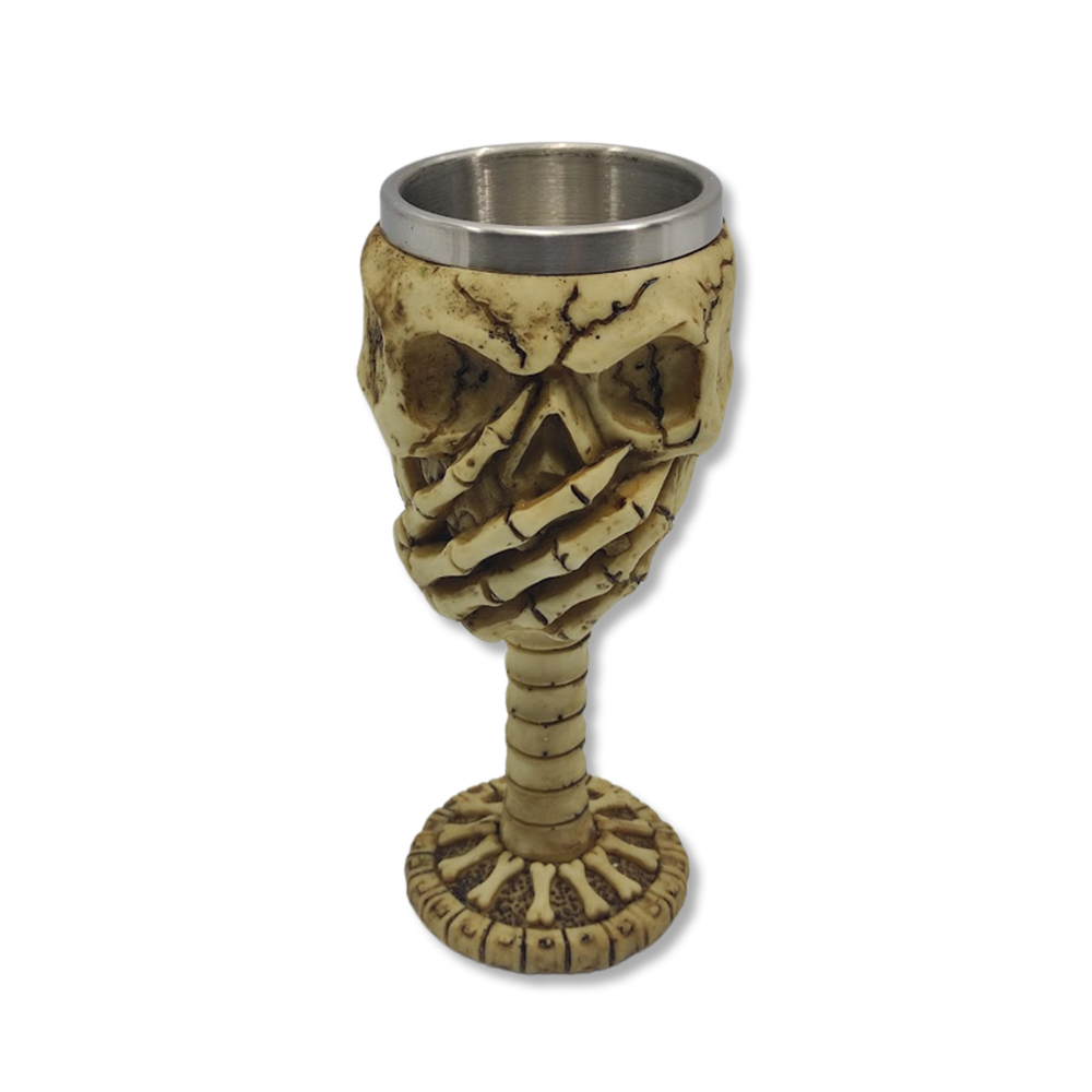 TAÇA MEDIEVAL MODELO CAVEIRA EM RESINA 150ML REF: 1603A