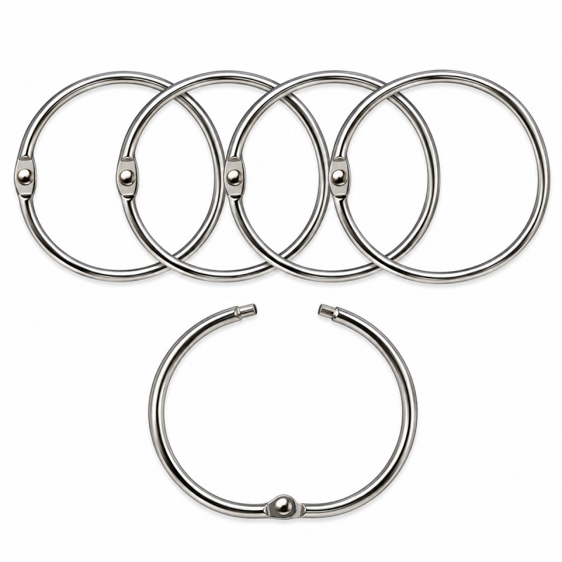 ARGOLA PRATEADA EM METAL PACOTE COM 5 PEÇAS 50MM  REF: AP15347-50S