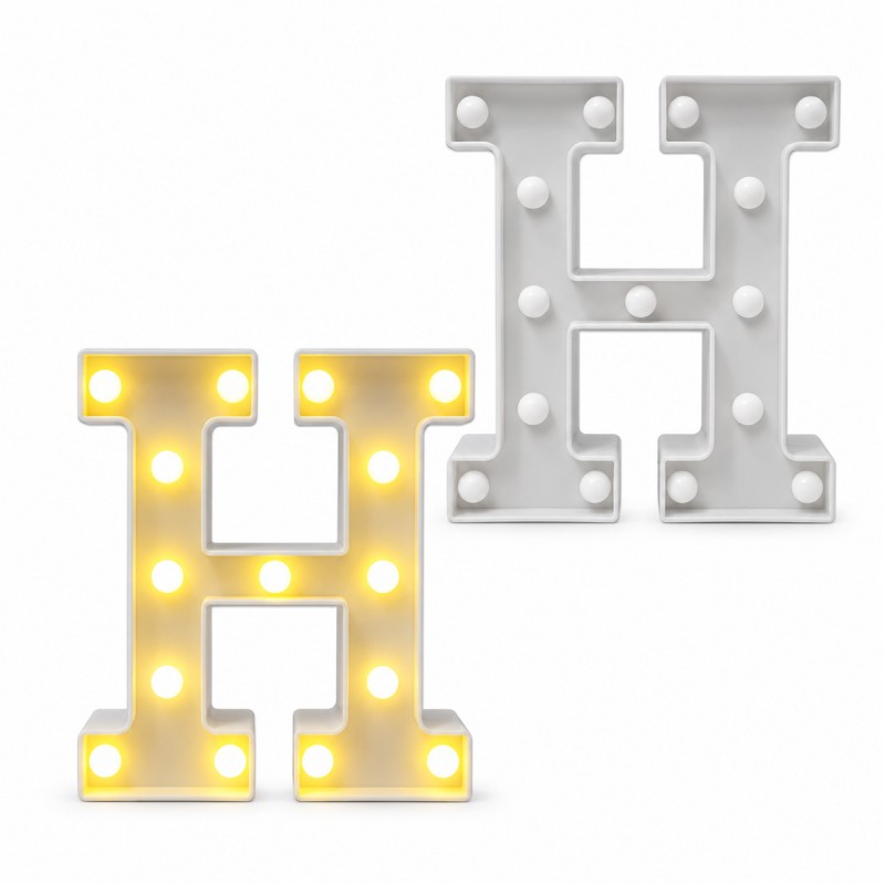 LUMINÁRIA DECORATIVA BRANCA LETRA H EM PLÁSTICO REF: AP6092BR-H