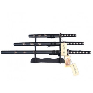 CONJUNTO 3 ESPADAS KATANA SEM CORTE  REF: PFL139144