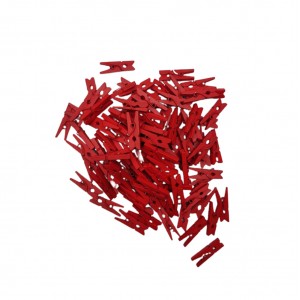 MINI PRENDEDOR COR VERMELHO PACOTE COM 100 UNIDADES 25MM