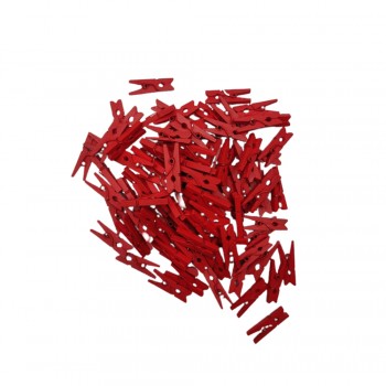 MINI PRENDEDOR COR VERMELHO PACOTE COM 100 UNIDADES 25MM