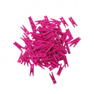 MINI PRENDEDOR COR ROSA PINK PACOTE COM 100 UNIDADES 25MM