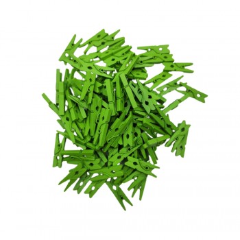 MINI PRENDEDOR COR VERDE CLARO PACOTE COM 100 UNIDADES 25MM